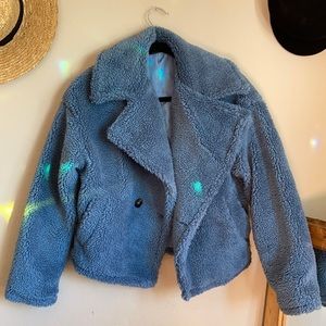 Blue teddy coat